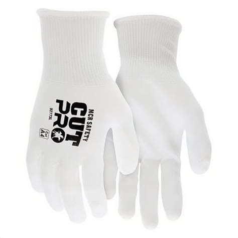 MCR Safety Gloves 15 Gauge White HPPE+Glass Fiber,White PU (92773S)