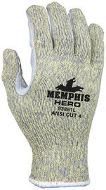 MCR Safety Gloves Memphis HERO 7GA Kev/Steel w/lea palm (93861XL)
