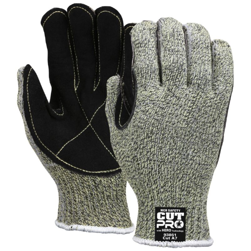 MCR Safety Gloves Memphis HERO 7GA Shell/Leather Palm XXL (93861XXL)
