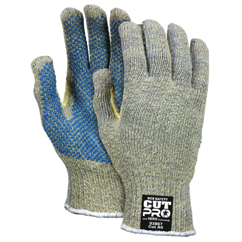 MCR Safety Gloves Memphis HERO 7GA 1-SIDED DOTS L (93867L)