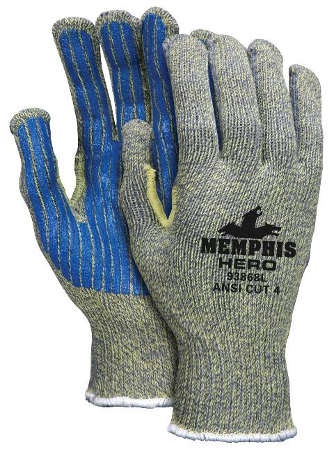 MCR Safety Gloves Memphis HERO 7GA PVC LINES XL (93868XL)