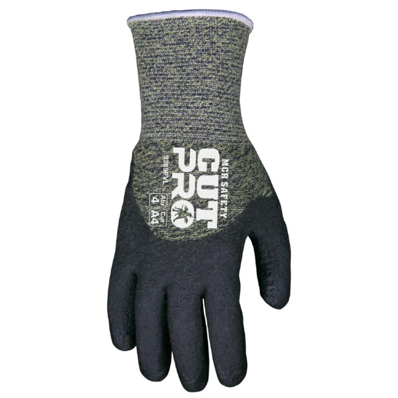 MCR Safety Gloves Kevlar/Stainless Steel Black 3/4 PVC Dip (9389PVXXL)