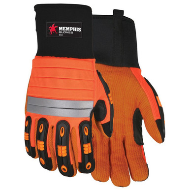 MCR Safety Gloves Memphis Multi-Task Orange Corded Palm (944XXL)