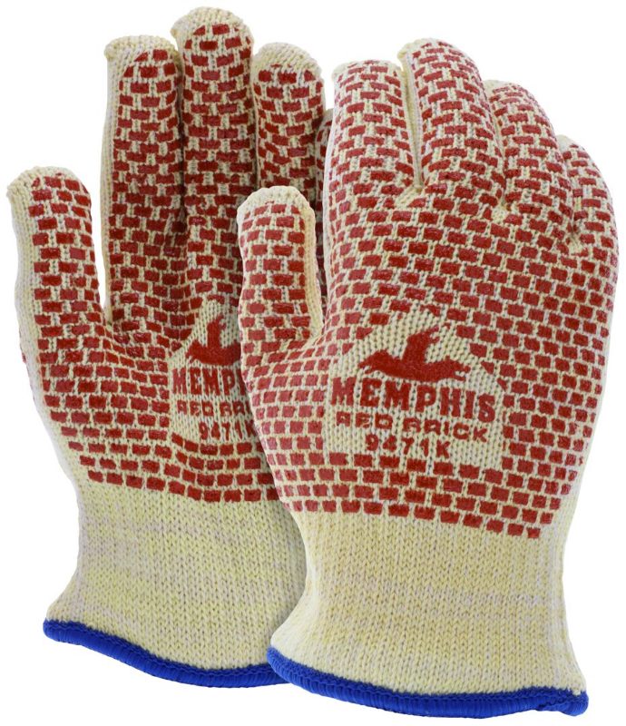 MCR Safety Gloves Red Brick Kevlar Terry W/ Nitrile Coat M (9471K)