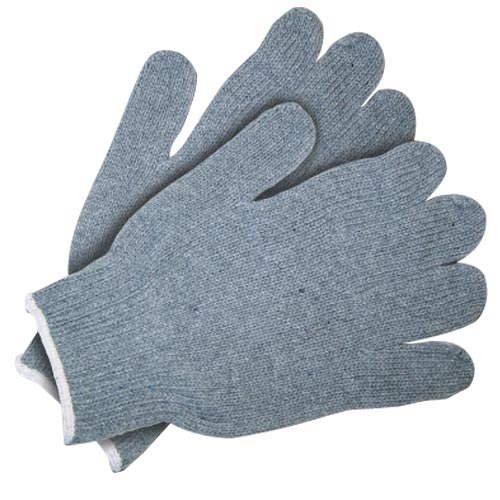 MCR Safety Gloves Heavy Wgt Cot/Poly,Gray LG (9507L)