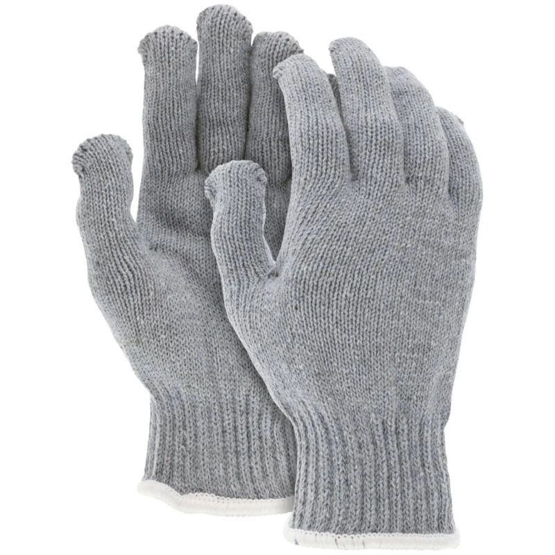 MCR Safety Gloves Heavy Cotton/Polyester, Gray (9507MMH)