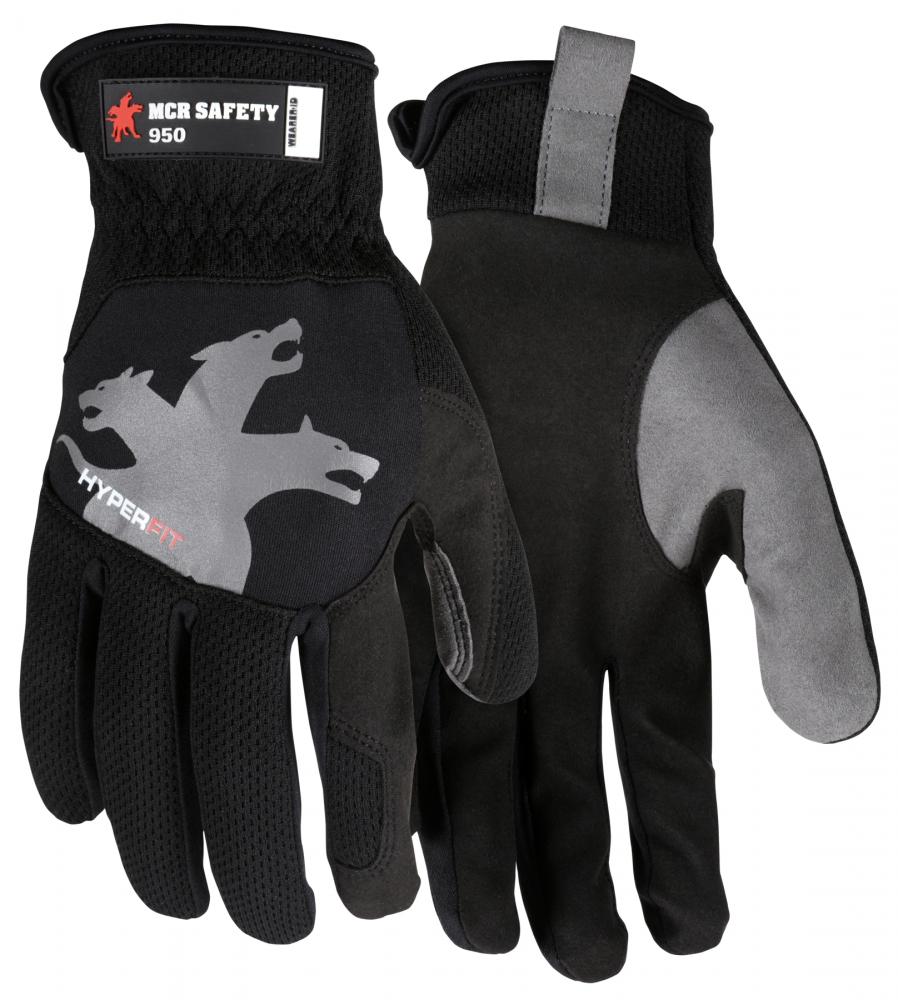 MCR Safety Gloves Multi-Task HyperFit Design, Black (950XXL)