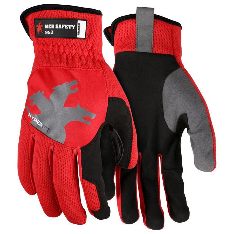MCR Safety Gloves Multi-Task HyperFit Design, Red (952S)