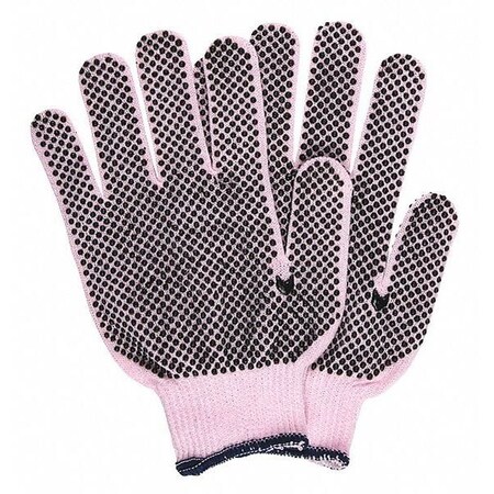 MCR Safety Gloves 13 Gauge Powder Pink- 2 Sided PVC Dot (9614PM)
