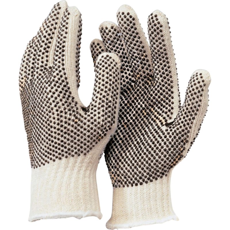 MCR Safety Gloves Reg Dot 2 Side White 7 Gauge W/Tips (9660L)