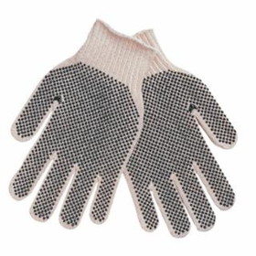 MCR Safety Gloves Reg Cotton/Poly Blue PVC Dots 2-Sides (9660LMB)