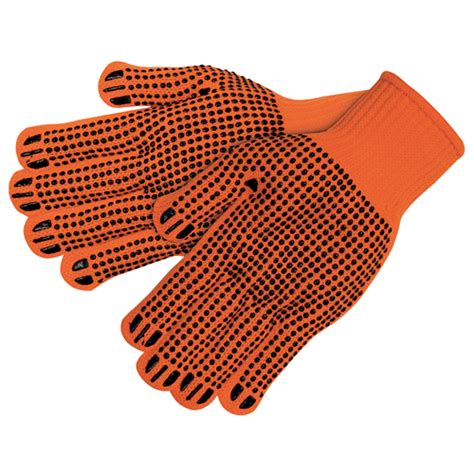 MCR Safety Gloves Heavy Weight 2-Sided Dot, Hi Vis Orange (9663S)
