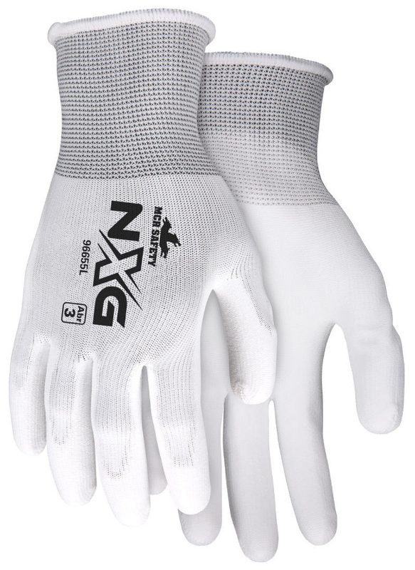 MCR Safety Gloves White Poly White PU 13 Gauge M (96655M)