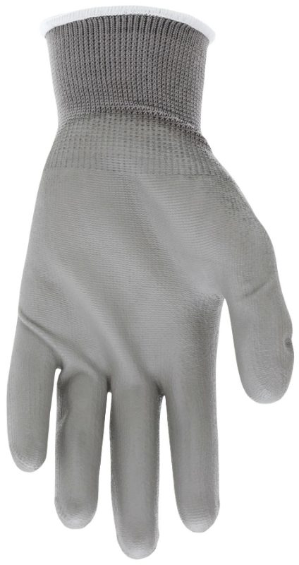 MCR Safety Gloves Gray Nylon Gray PU 13 Gauge (9666L)