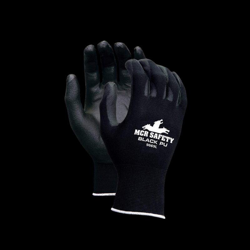 MCR Safety Gloves Black Poly Black PU 13 Gauge S (96699S)
