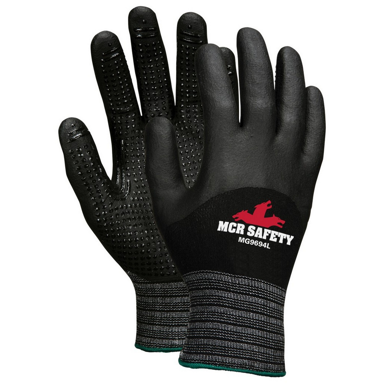 MCR Safety Gloves S&P Nylon, Blk NF, Ltx Free,15g, XL (96715XL)