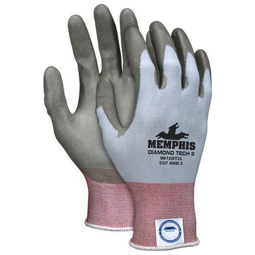 MCR Safety Gloves Dyneema Diamond-18ga PU L (9672DT2L)