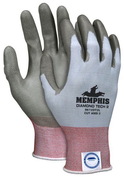 MCR Safety Gloves Dyneema Diamond-18ga PU S (9672DT2S)