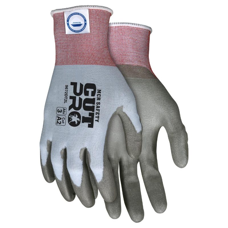 MCR Safety Gloves Dyneema Diamond-18ga PU XL (9672DT2XL)