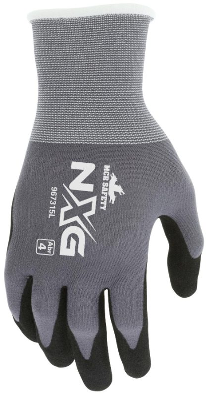 MCR Safety Gloves Gray Nylon,SNF Plm, Ltx Free,15g (967315M)