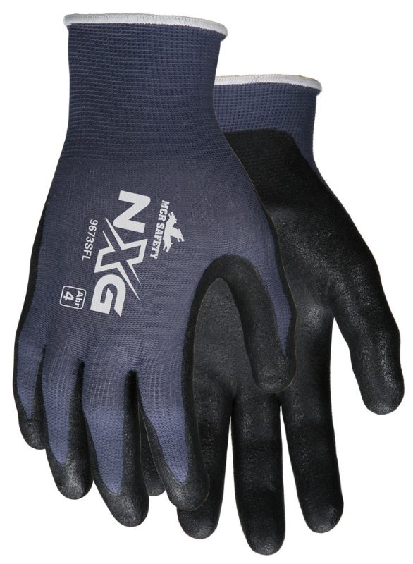 MCR Safety Gloves Blue Shell Black Sandy Finish (9673SFS)