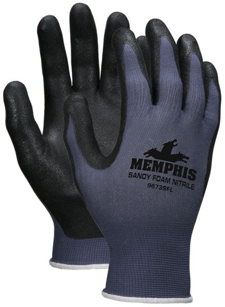MCR Safety Gloves Blue Shell Black Sandy Finish XXL (9673SFXXL)