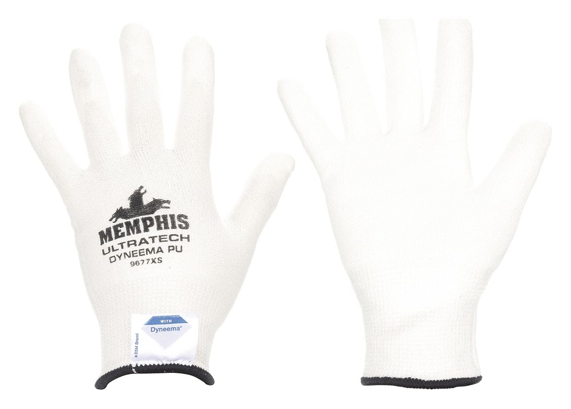 MCR Safety Gloves UltraTech DiamondTech White, White PU XS (9677XS)