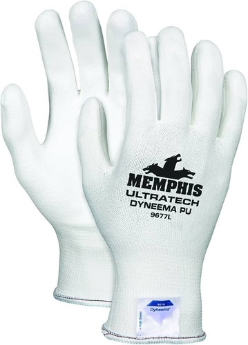 MCR Safety Gloves UltraTech DiamondTech White, White PU XX (9677XXL)