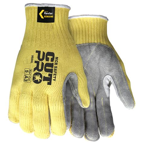 MCR Safety Gloves Grip Sharp Kevlar/Leather 7 Gauge (9686L)