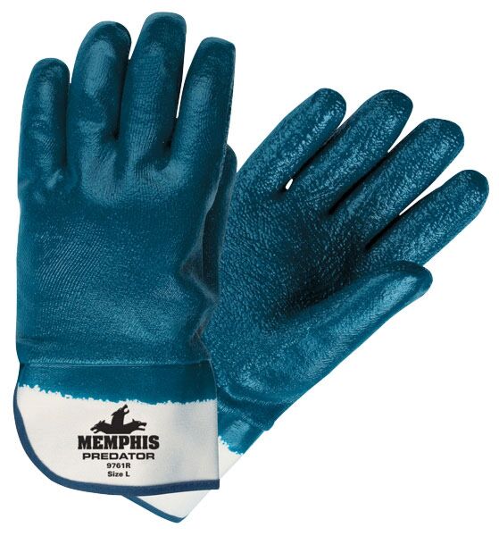 MCR Safety Gloves Predator M Supptd Nitrile Rough Full Ct (9761RXL)