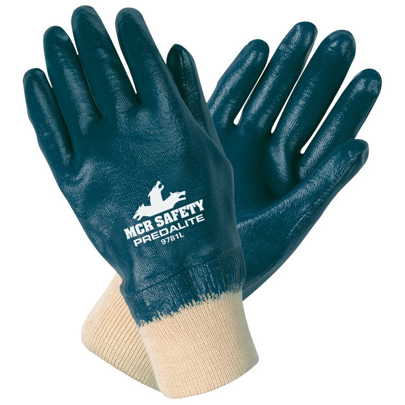 MCR Safety Gloves Predalite, Fully Coated, Knit Wrist (9781L)