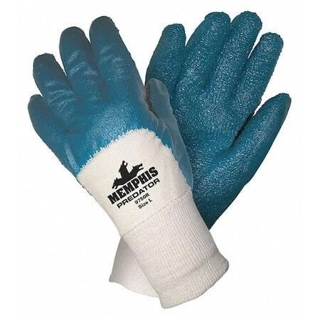 MCR Safety Gloves Dip, NBR, Palm Coated, Safety Cuff (97960L)