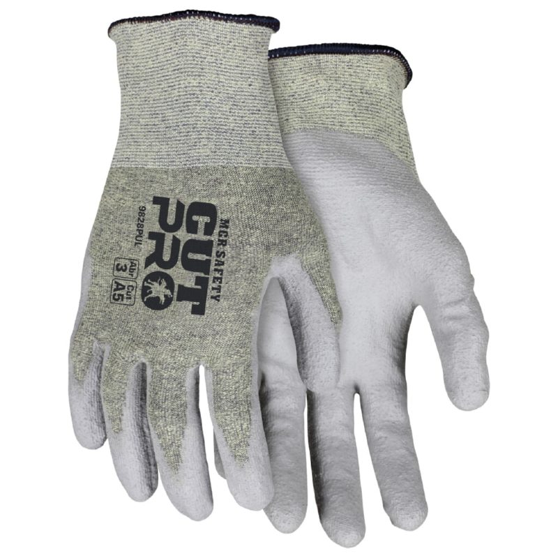 MCR Safety Gloves Cut Pro,18g Aramid liner,PU XL (9828PUXL)