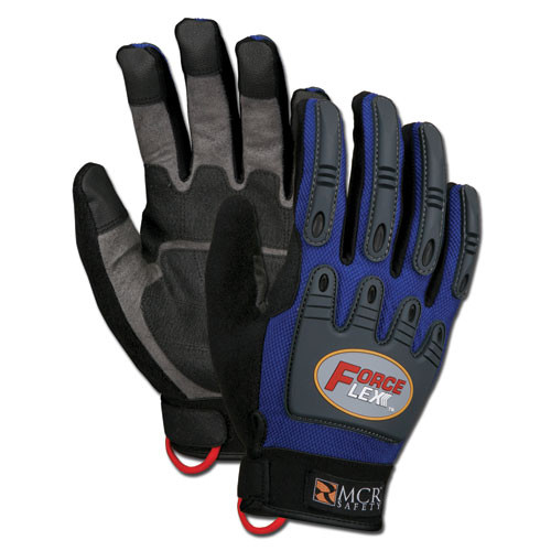 MCR Safety Gloves ForceFlex Multi-Task Blue w/ Rough Grip (B100L)