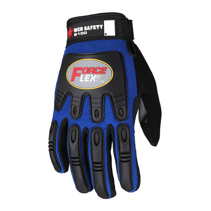 MCR Safety Gloves ForceFlex Multi-Task Blue w/ Rough Grip (B100M)