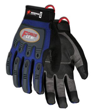 MCR Safety Gloves ForceFlex Multi-Task Blue w/ Rough Grip (B100XL)