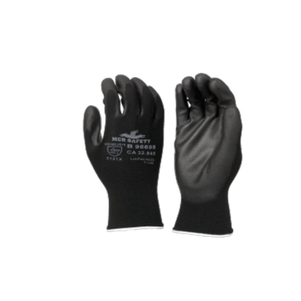 MCR Safety Gloves Black Poly Black PU 13 Gauge M (B96699M)