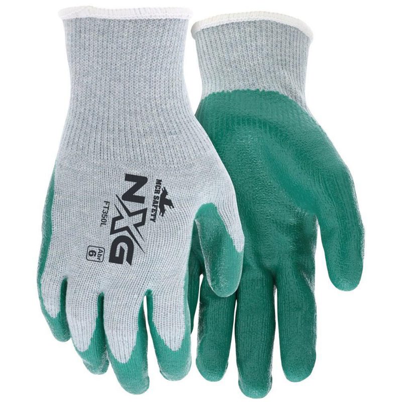 MCR Safety Gloves Flex Tuff Nitrile 10Ga Gray Shell Green (FT350M)