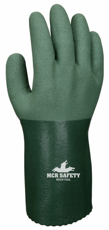 MCR Safety Gloves Green Microfinish Nitrile 12" Glove M (MG9756M)