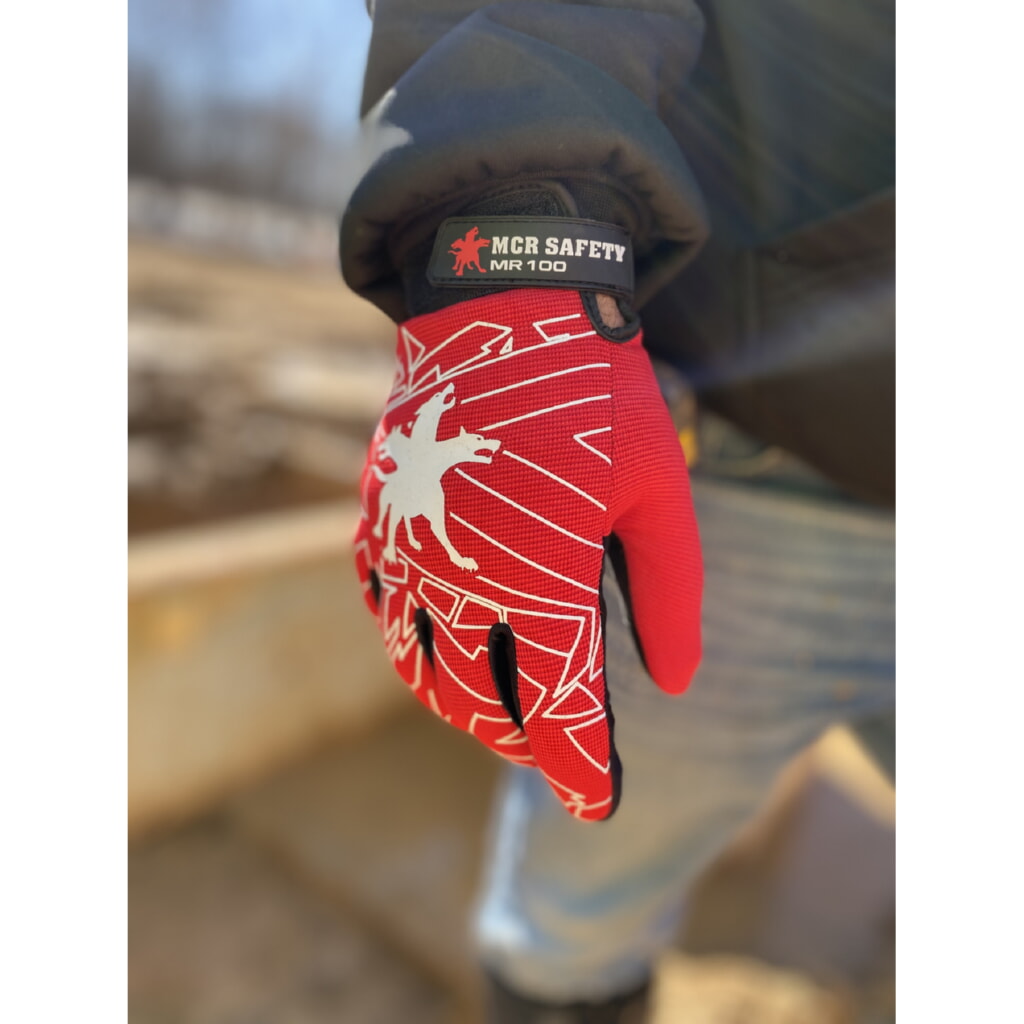 MCR Safety Gloves Multi-Task Red Graphic Back (MR100M)