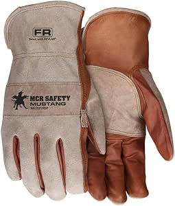 MCR Safety Gloves Grain/Split Dbl Plm unlined Driver M (MU3213DPM)