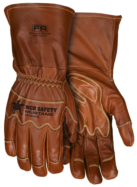MCR Safety Gloves Grain Goat Dbl Plm Kevlar Long Cuff Drvr (MU3624GKXL)