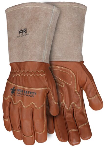 MCR Safety Gloves Grain Goat Dbl Palm unlined 5" Bell Cuff (MU3644L)