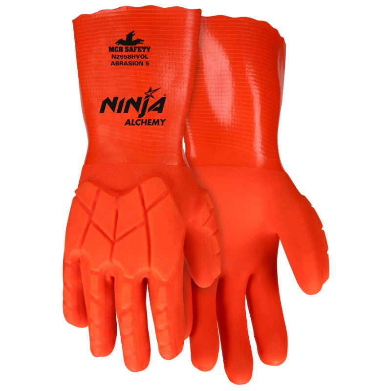 MCR Safety Gloves Ninja HVO DD PVC w/TPR XL (N2658HVOXL)