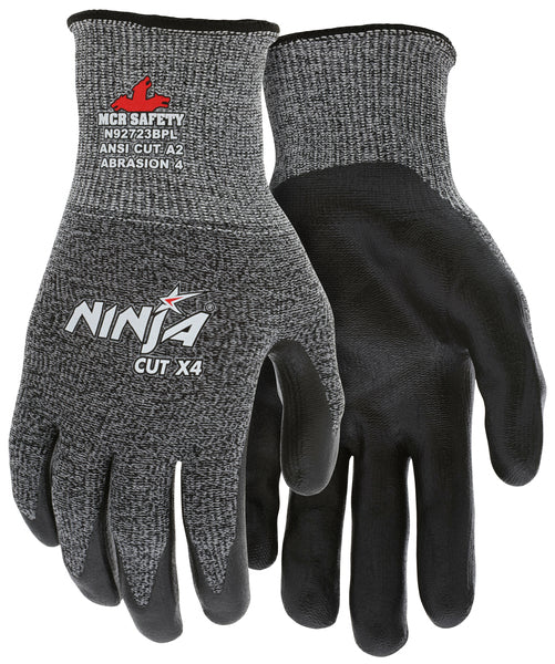 MCR Safety Gloves Ninja X4, 13g,HPPE/Syn,Bi-Poly M (N92723BPM)