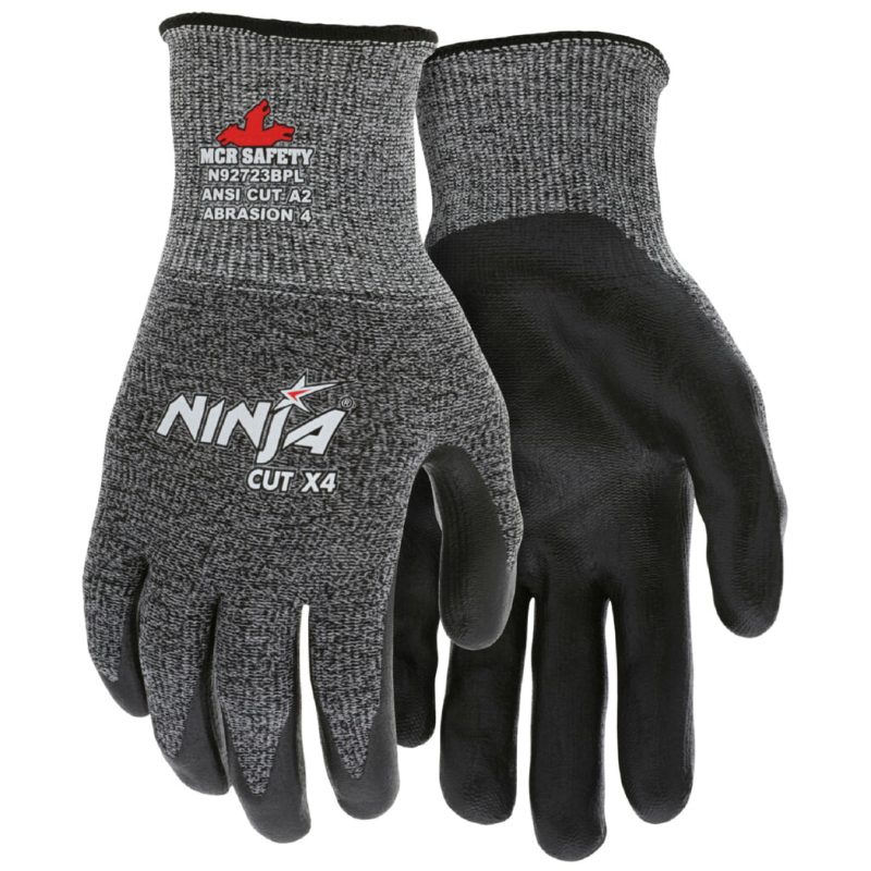 MCR Safety Gloves Ninja X4, 13g,HPPE/Syn,Bi-Poly XL (N92723BPXL)