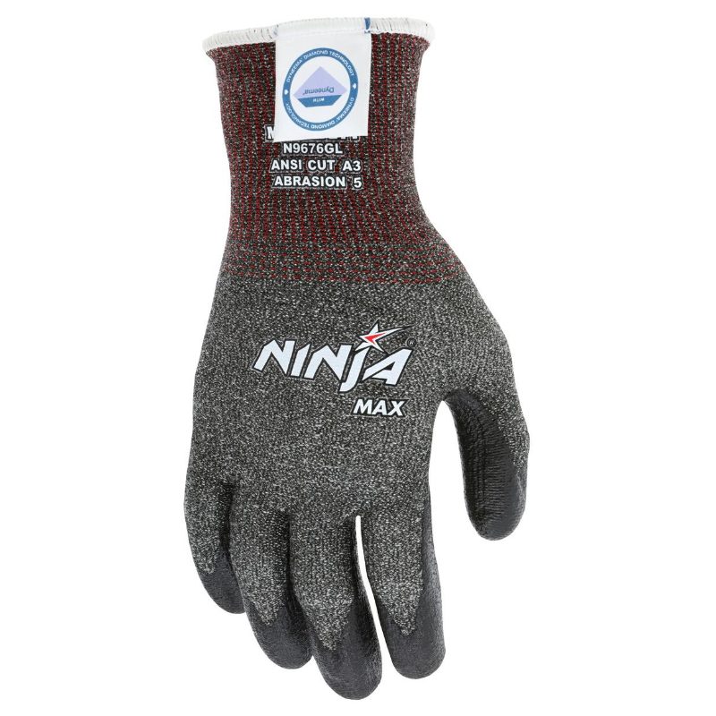 MCR Safety Gloves Ninja Max 10 G Dyn/Glass Bi-Poly 3/4 M (N9676GKDM)