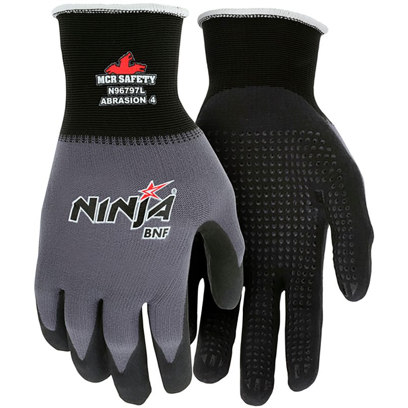 MCR Safety Gloves Ninja BNF, 15 G-full and dots coat M (N96795M)