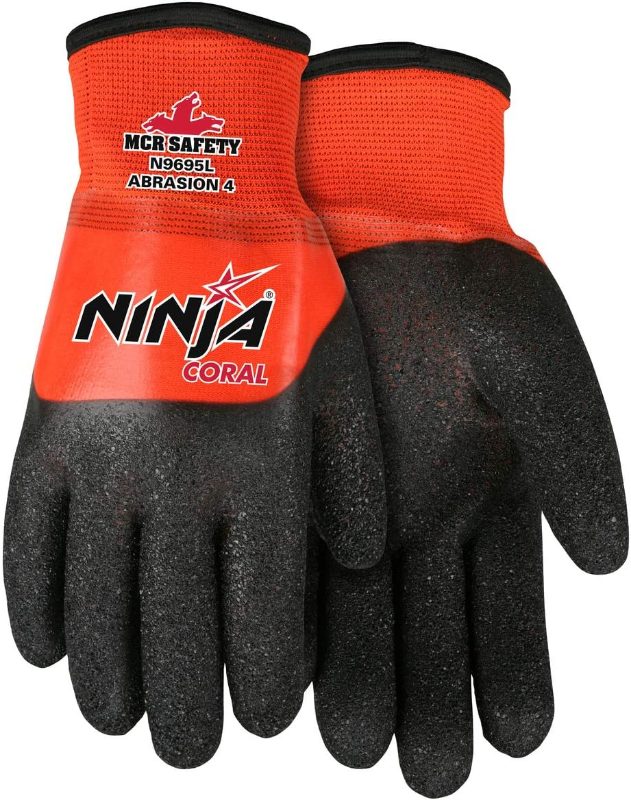 MCR Safety Gloves Ninja Ice-Hi Viz Orange, 7ga in 15ga out (N9690FCOL)