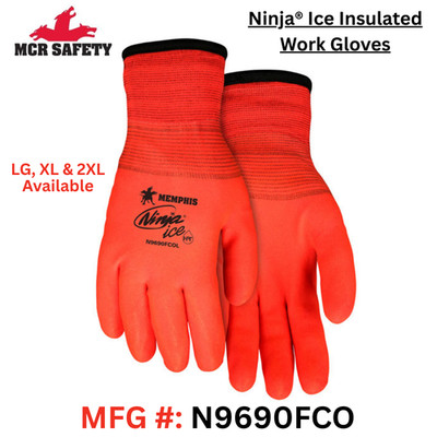 MCR Safety Gloves Ninja Ice-Hi Viz Orange, 7ga in 15ga out (N9690FCOM)